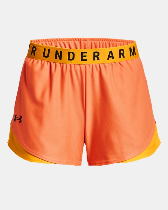Women's UA Play Up Shorts 3.0, Orange, pdpMainDesktop image number 4